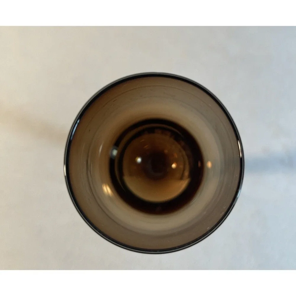 Pier 1 Brown Fluted Crackle Stem Wine Glass 9⅛